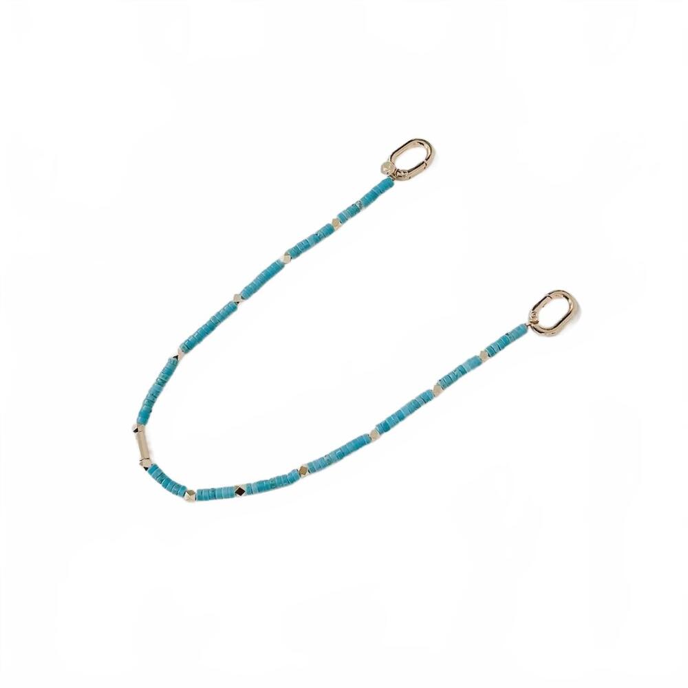 NEW PRETTY SIMPLE women's beaded bag charm in thin blue